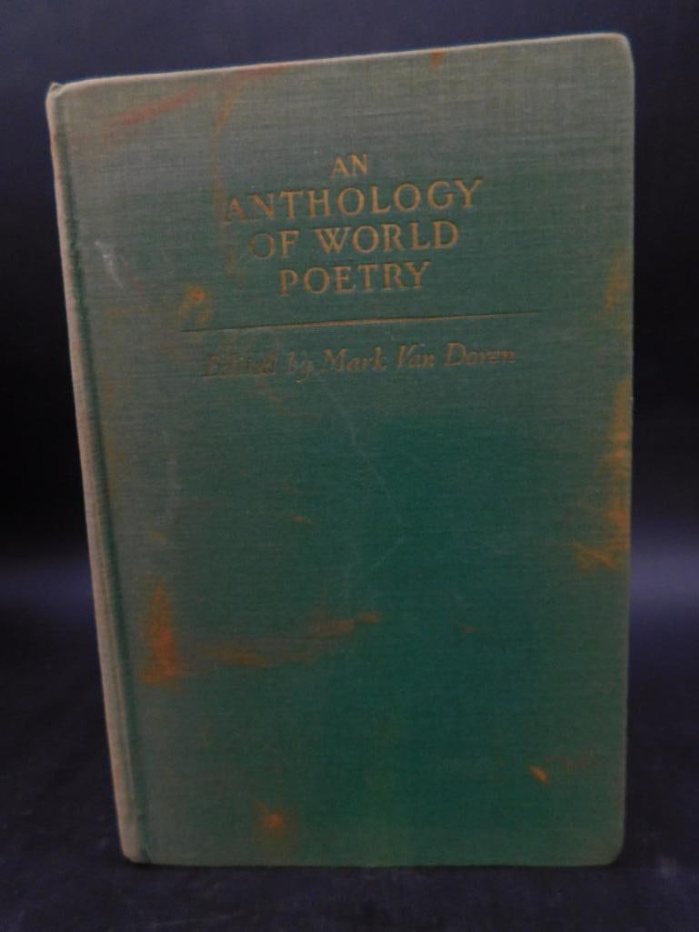 1928 ?An Anthology of World Poetry? Book by Mark Van Doren: - Title: 'An Anthology of World Poetry' edited by Mark Van Doren | - Publication: Copyright 1928 by Albert & Charles Boni, Inc. | - Publisher: The Literary Guild of America, New York | - Hardcover boo