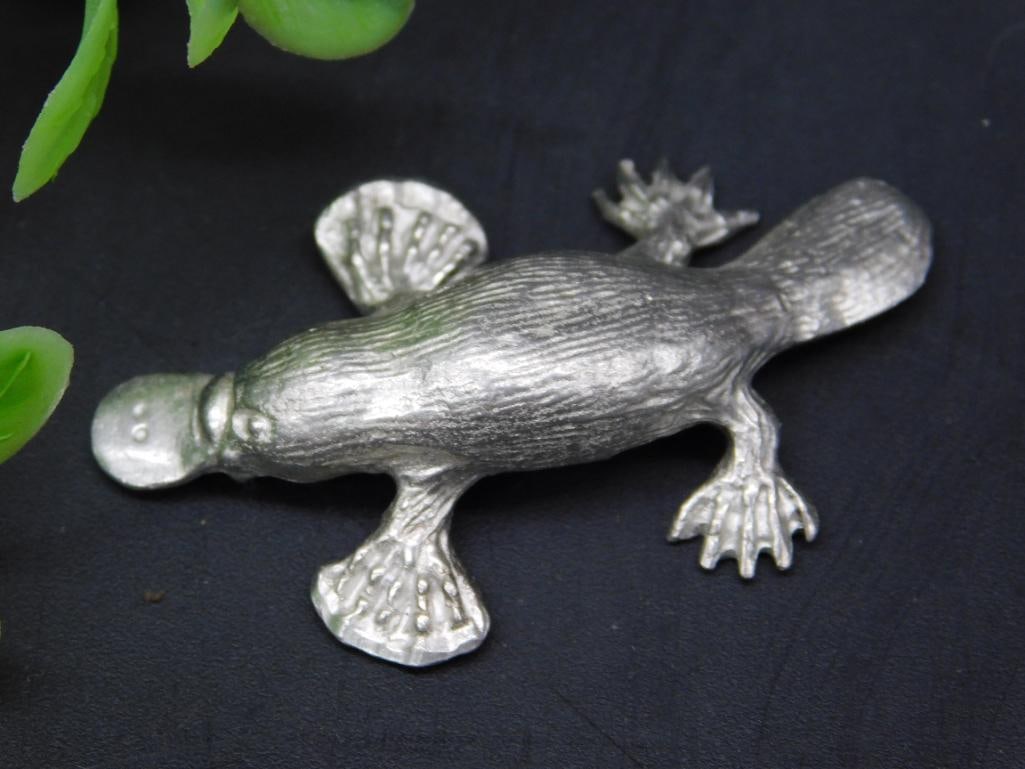 PEWTER PLATYPUS FIGURINE: PEWTER PLATYPUS FIGURINE