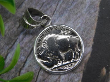 Sterling Silver Buffalo Coin Pendant