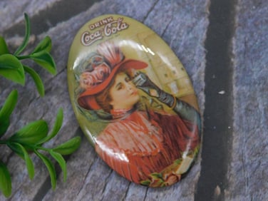 Coca-Cola Lady Oval Trinket Mirror