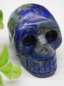 Carved Lapis Lazuli Skull Sculpture Rock Stone Lapidary Specimen
