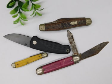 Lot of Four Vintage Folding Knives