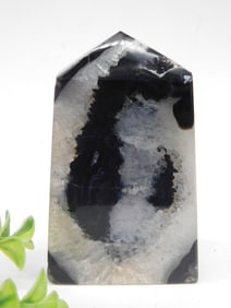 Black and White Agate Point Rock Stone Lapidary Specimen