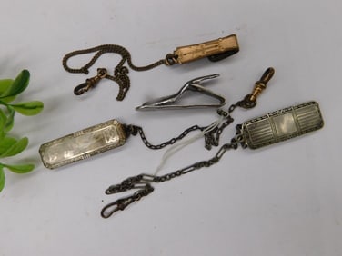 Collection of Pocket Watch Chains and Clips
