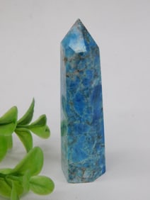 Blue Apatite Stone Point Quartz Crystal Tower ROCK STONE LAPIDARY SPECIMEN