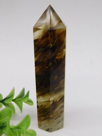 Polished Brown and Gold Obelisk Crystal Tower ROCK STONE LAPIDARY SPECIMEN