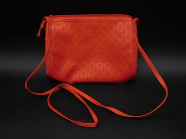 Red Shoulder Bag with Patterned Design