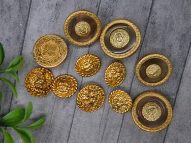 Collection of Gold-Tone Decorative Buttons