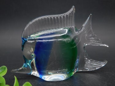 GLASS ANGELFISH PAPER WEIGHT VINTAGE ANTIQUE