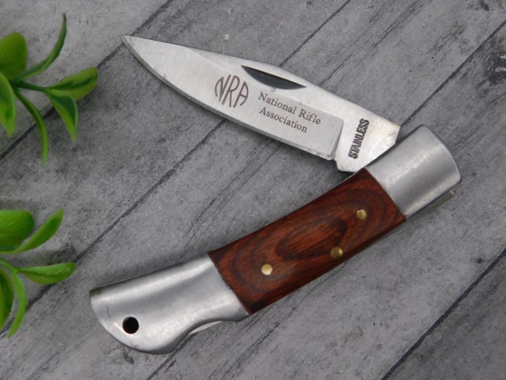 NRA NATIONAL RIFLE ASSOCIATION FOLDING POCKET KNIFE: NRA NATIONAL RIFLE ASSOCIATION FOLDING POCKET KNIFE