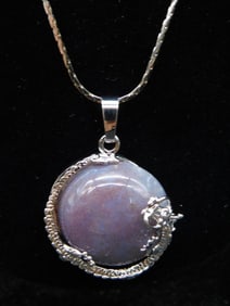 STONE DRAGON PENDANT ON CHAIN NECKLACE