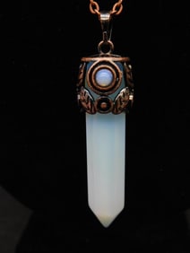 OPALITE PENDANT ON CHAIN NECKLACE ROCK STONE LAPIDARY SPECIMEN