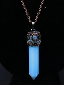 OPALITE PENDANT ON CHAIN NECKLACE ROCK STONE LAPIDARY SPECIMEN