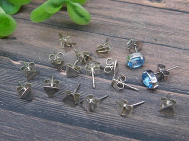 BLUE STONE EARRINGS AND BLANK POSTS