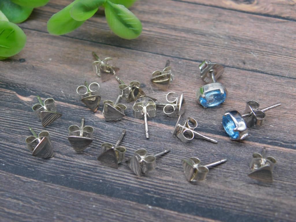 BLUE STONE EARRINGS AND BLANK POSTS: BLUE STONE EARRINGS AND BLANK POSTS