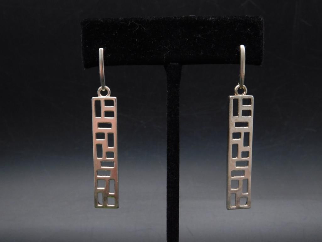 STERLING SILVER GEOMETRIC EARRINGS: STERLING SILVER GEOMETRIC EARRINGS