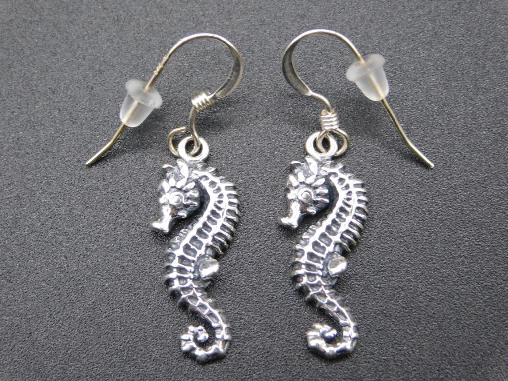 SEA HORSE EARRINGS VINTAGE ANTIQUE: SEA HORSE EARRINGS VINTAGE ANTIQUE