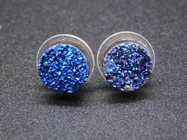DRUZY QUARTZ EARRINGS VINTAGE ANTIQUE
