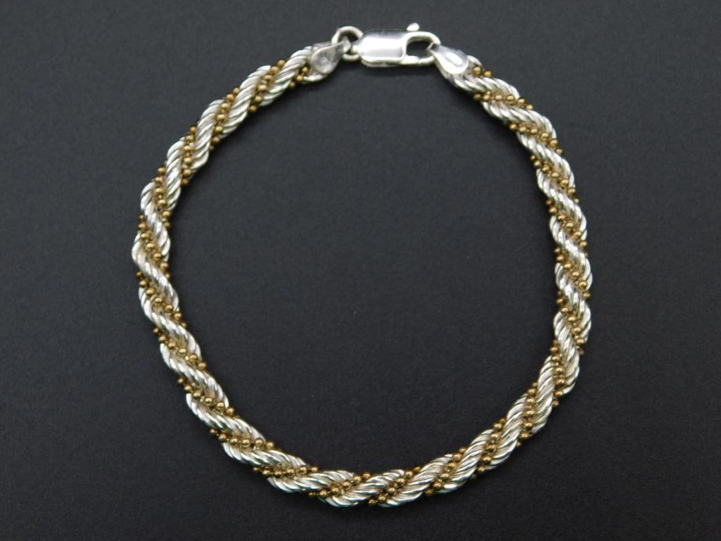 ITALIAN STERLING SILVER BRACELET VINTAGE ANTIQUE (1 of 4)