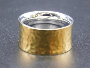 GOLD PLATED STERLING RING SIZE 7 VINTAGE ANTIQUE