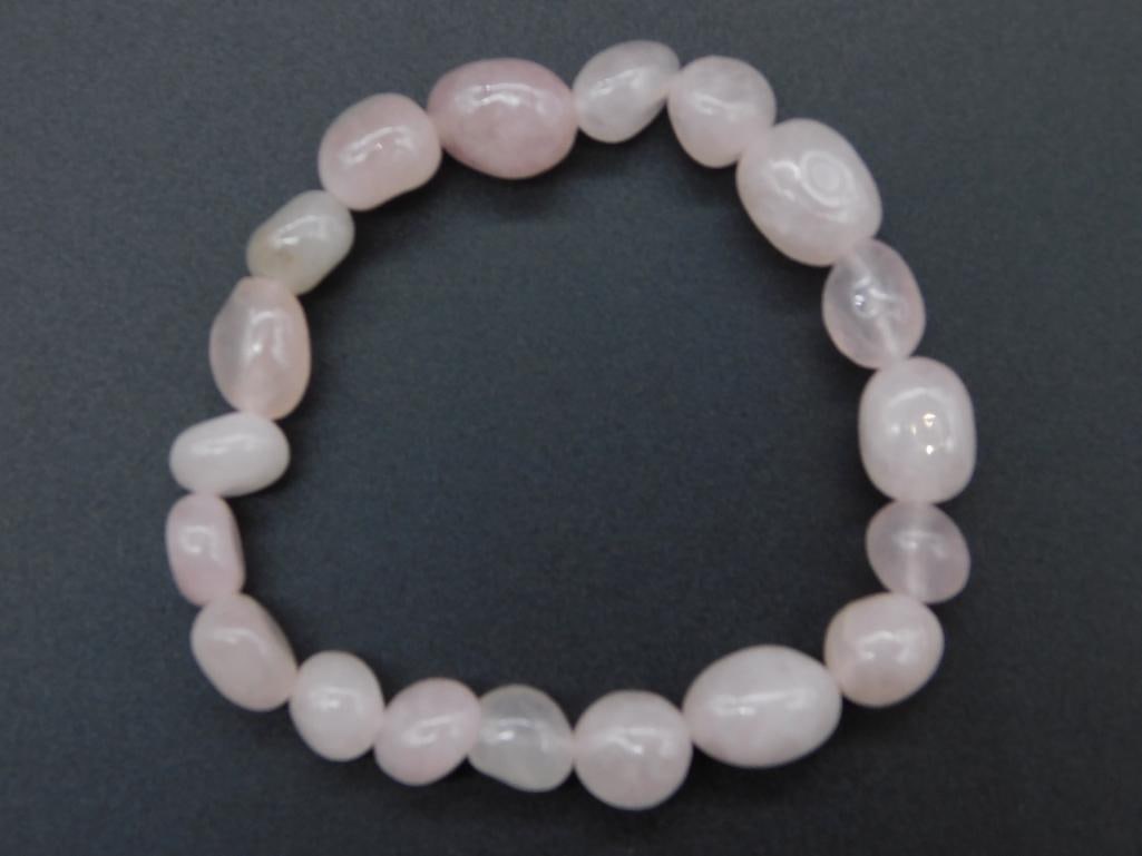 ROSE QUARTZ BRACELET VINTAGE ANTIQUE: ROSE QUARTZ BRACELET VINTAGE ANTIQUE