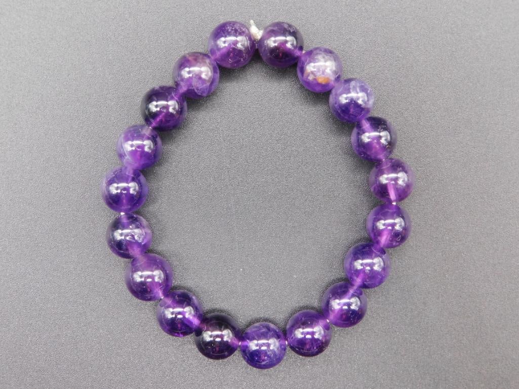AMETHYST BEADED BRACELET ROCK STONE LAPIDARY SPECIMEN (1 of 2)