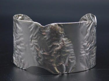 STERLING SILVER HAMMERED CUFF BRACELET VINTAGE ANTIQUE