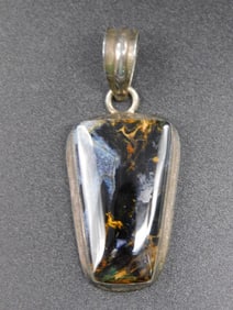 STERLING SILVER PIETERSITE PENDANT VINTAGE ANTIQUE