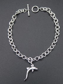 STERLING SILVER DOLPHIN BRACELET VINTAGE ANTIQUE