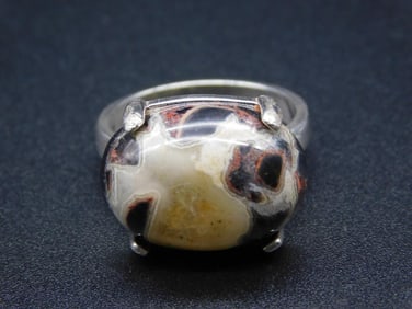STERLING SILVER SEPTARIAN RING SIZE 7 VINTAGE ANTIQUE
