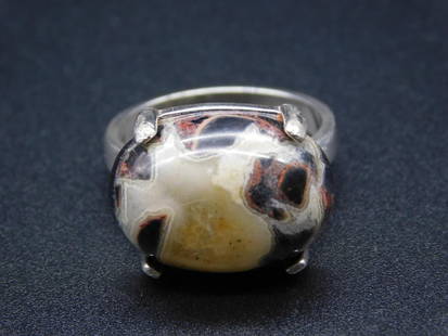 STERLING SILVER SEPTARIAN RING SIZE 7 VINTAGE ANTIQUE: STERLING SILVER SEPTARIAN RING SIZE 7 VINTAGE ANTIQUE