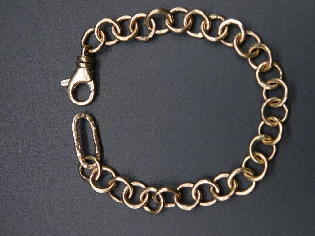 14KYG LINK BRACELET VINTAGE ANTIQUE (1 of 4)