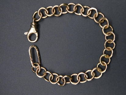 14KYG LINK BRACELET VINTAGE ANTIQUE: 14KYG LINK BRACELET VINTAGE ANTIQUE