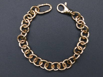 14K LINK BRACELET VINTAGE ANTIQUE: 14K LINK BRACELET VINTAGE ANTIQUE