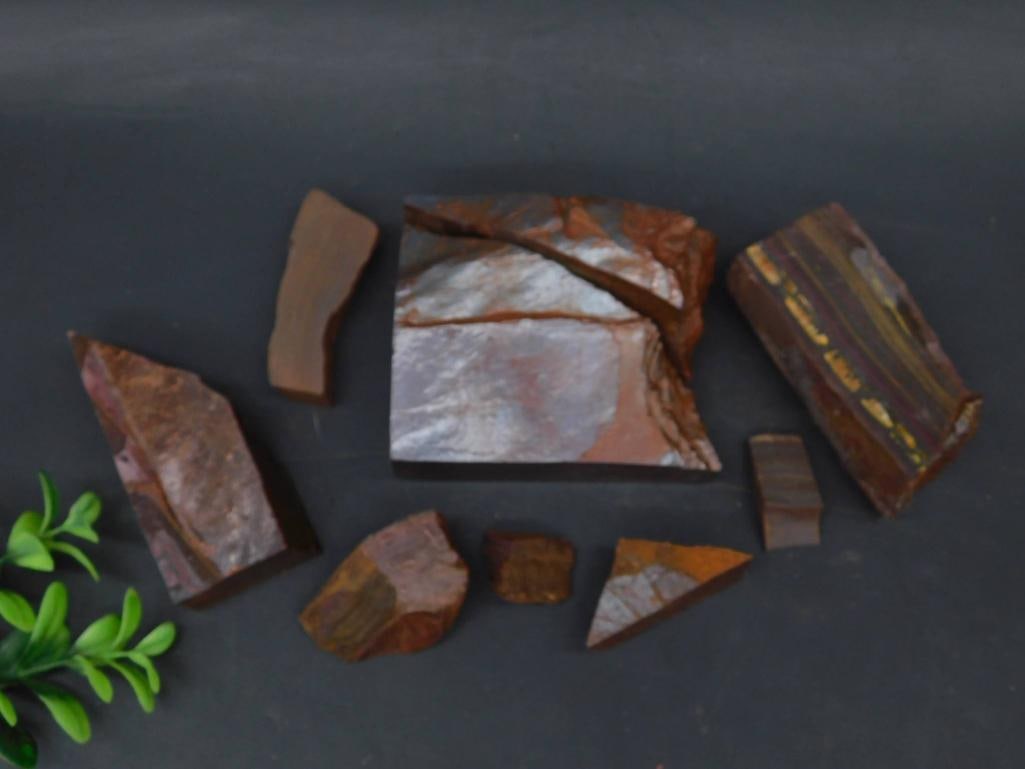 Lot of Tiger IRON Stone Rough Fragments, 128 Grams: Lot of Tiger IRON Stone Rough Fragments, 128 Grams