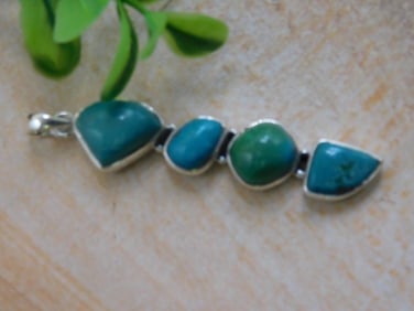 STERLING SILVER PENDANT ROCK STONE LAPIDARY SPECIMEN