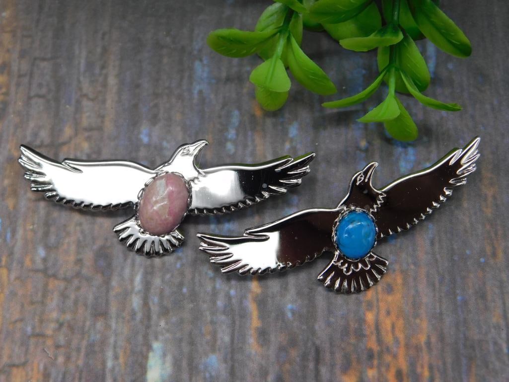 STONE STUDDED BIRD BROOCHES: STONE STUDDED BIRD BROOCHES