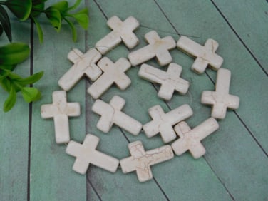 STONE CROSS BEADS ROCK STONE LAPIDARY SPECIMEN