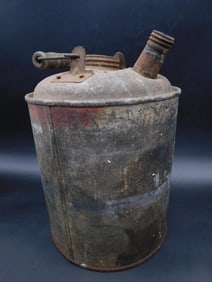 VINTAGE GALVANIZED METAL GAS CAN