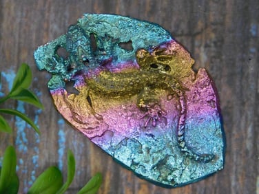 Bismuth Lizard Rock Stone Lapidary Specimen