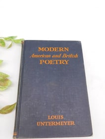 Modern American and British Poetry BOOK by Louis Untermeyer (1922) VINTAGE ANTIQUE