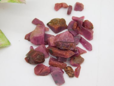 Collection of Rough Red Gemstone Fragments, 12 Grams ROCK STONE LAPIDARY SPECIMEN