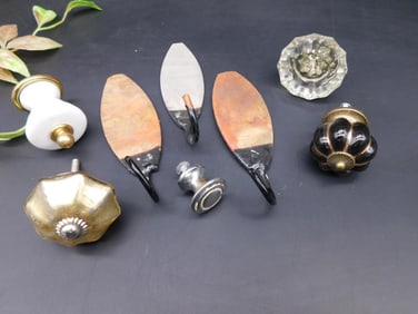 Assorted Hardware Including Hooks and Knobs