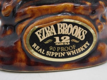 Ezra Brooks Ceramic Bear Decanter, 12-Year Whiskey