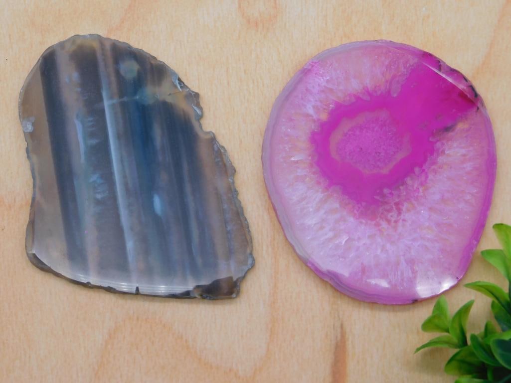AGATE SLICES ROCK STONE LAPIDARY SPECIMEN: AGATE SLICES ROCK STONE LAPIDARY SPECIMEN