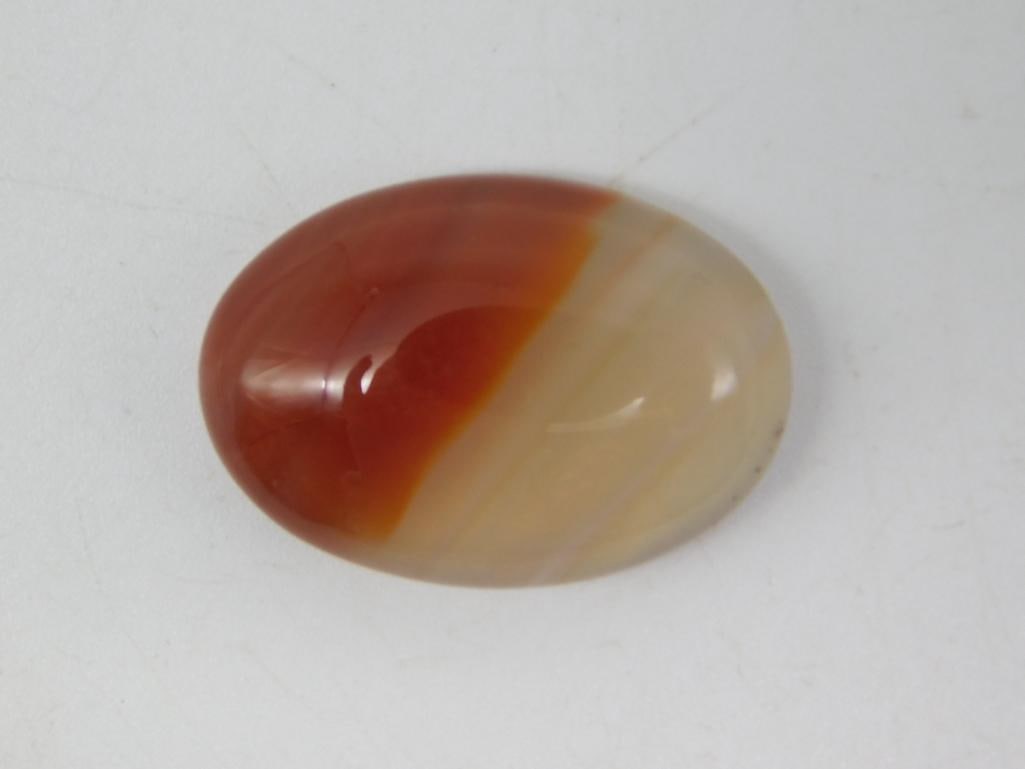 BANDED AGATE CABOCHON ROCK STONE LAPIDARY SPECIMEN: BANDED AGATE CABOCHON ROCK STONE LAPIDARY SPECIMEN
