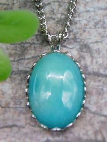 GENUINE STONE PENDANT ON CHAIN NECKLACE ROCK STONE LAPIDARY SPECIMEN