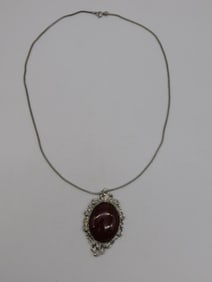 GENUINE STONE PENDANT ON CHAIN ROCK STONE LAPIDARY SPECIMEN