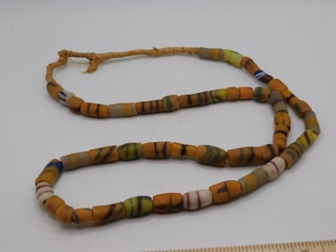 AFRICAN TRADE BEAD NECKLACE ROCK STONE LAPIDARY SPECIMEN