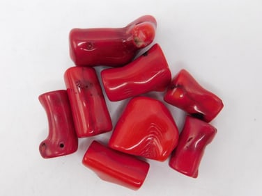 RED CORAL BEADS ROCK STONE LAPIDARY SPECIMEN